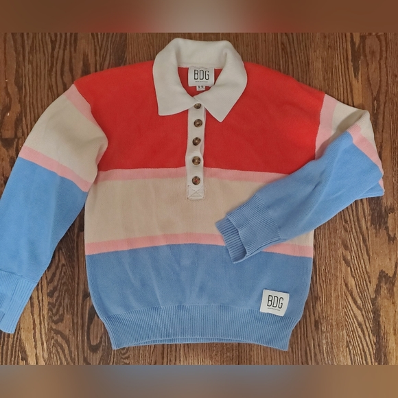 BDG Rena Long Sleeve Rugby Sweater - Picture 3 of 9